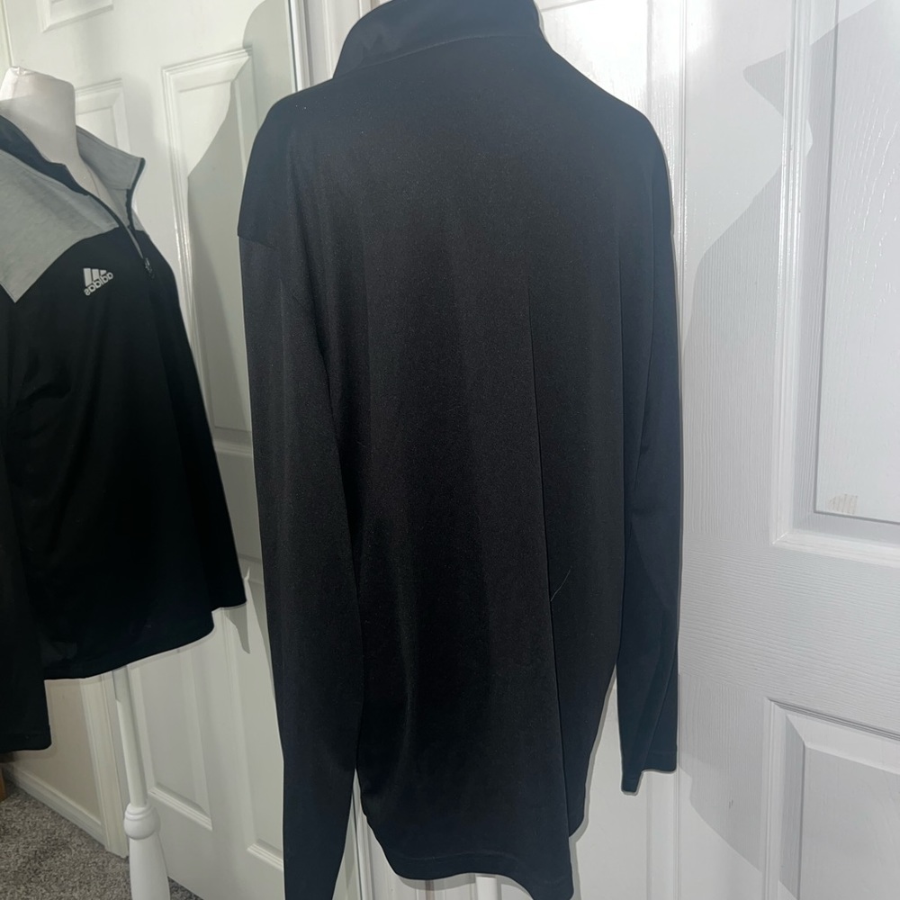 Adidas Golf Quarter Zip Long Sleeve Black & Gray Lightweight Size L - Picture 6 of 10
